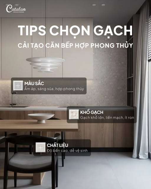 TIPS CHỌN GẠCH CẢI TẠO CĂN BẾP HỢP PHONG THUỶ - ĐÓN TẾT 2026 ẤM NO VÀ SUNG TÚC