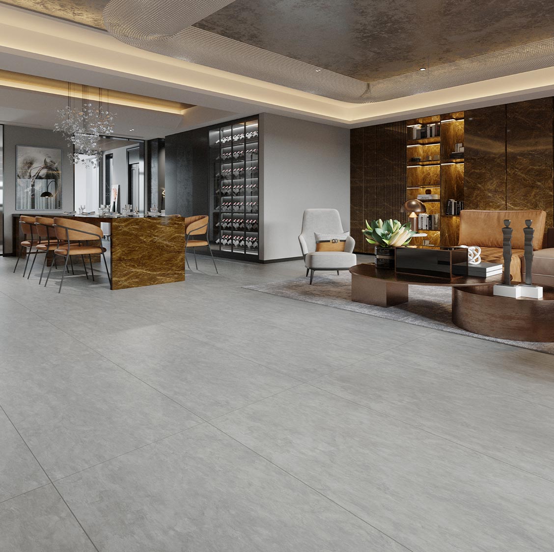 Concrete effect tile