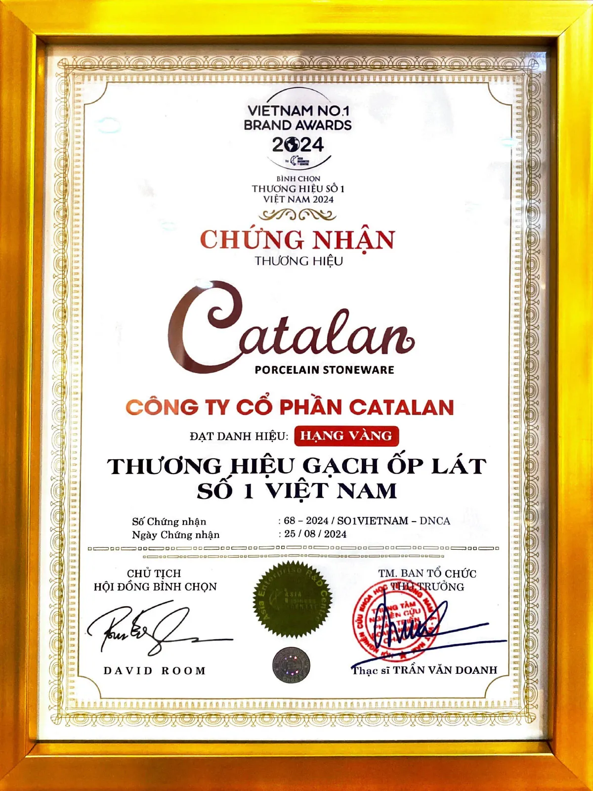 Hạng Vàng Thương Hiệu Gạch Ốp Lát Số 1 Việt Nam 2024