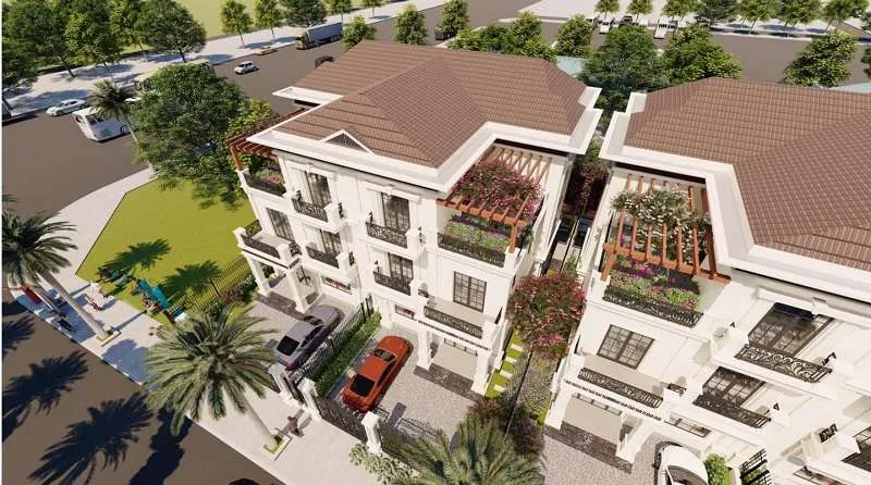 Không gian sống tại Catalan Boulevard với biệt thự cao cấp và cảnh quan xanh.