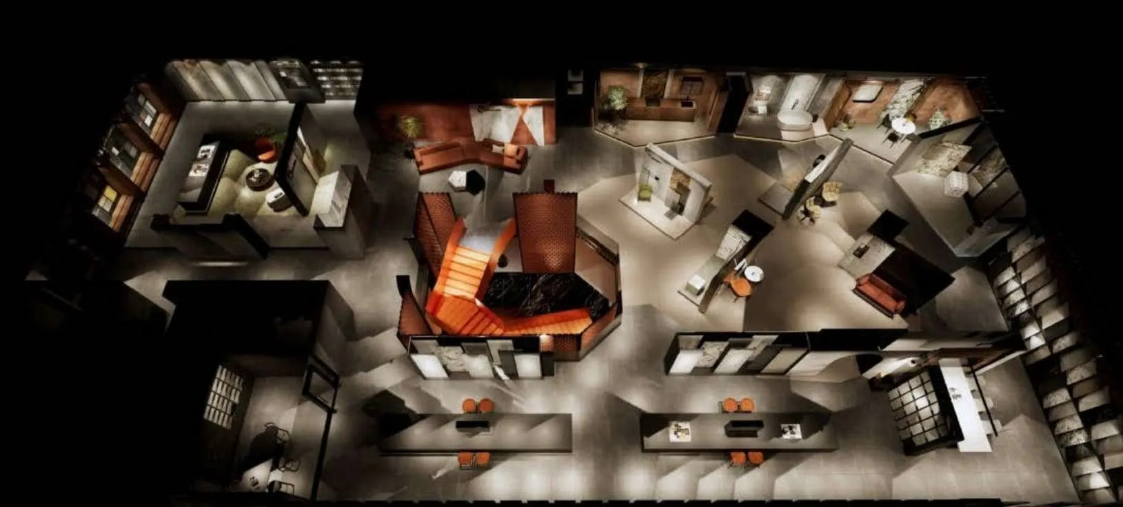 A spatial complex comprising specialized workshops, working studios, and material experience areas for both interior and exterior applications - considered the heart of Catalan Hub.