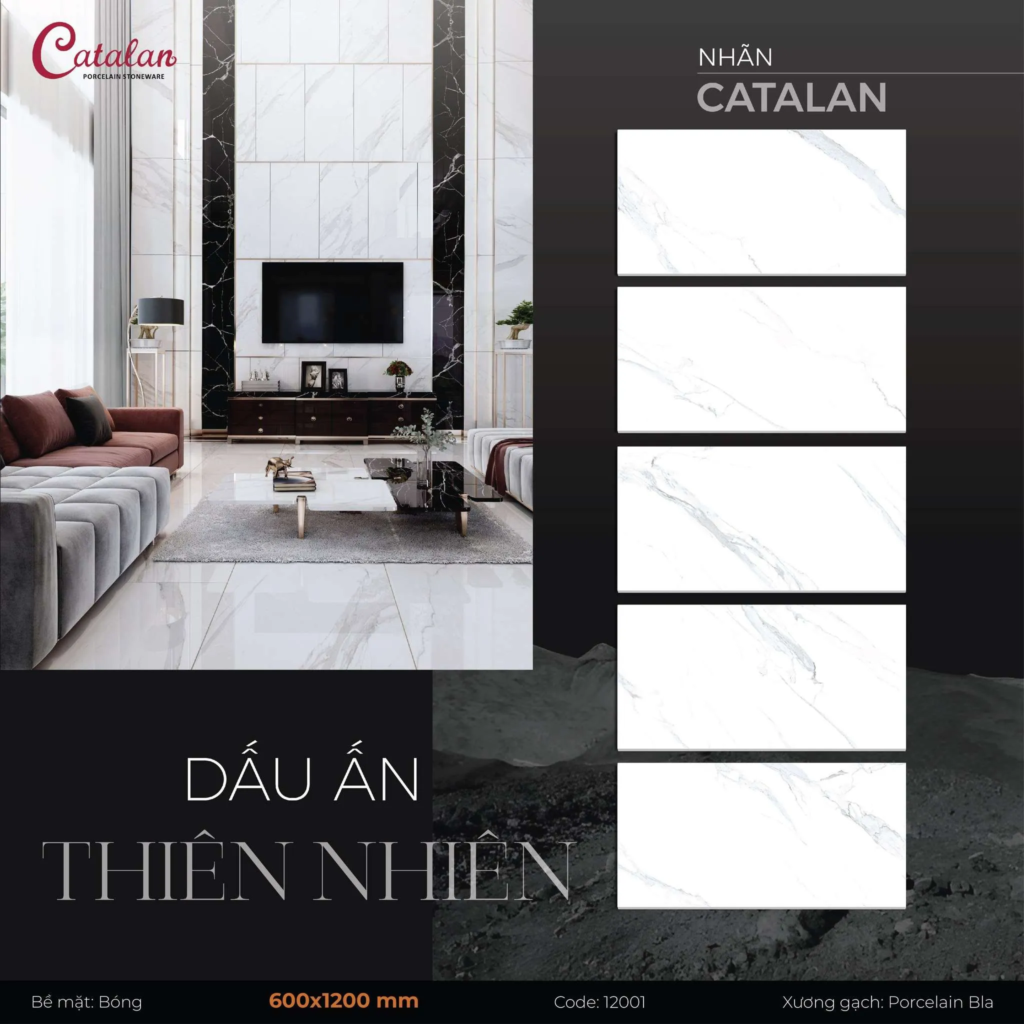 GẠCH VÂN ĐÁ MARBLE CATALAN: VẺ ĐẸP TINH TẾ NÂNG TẦM KHÔNG GIAN SỐNG